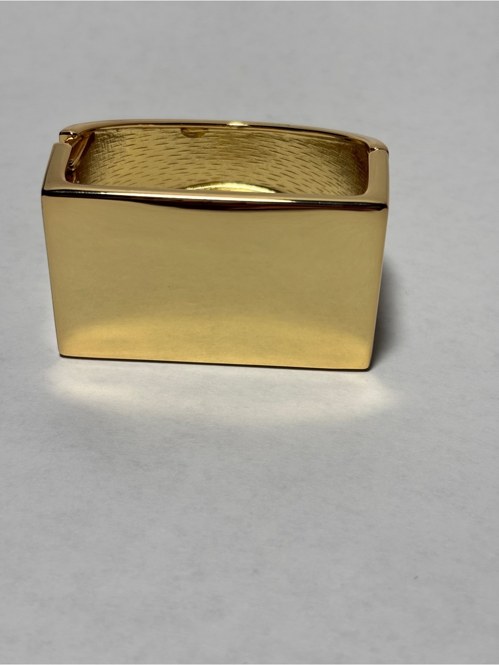 Gold Rectangular Hinged Bangle Bracelet